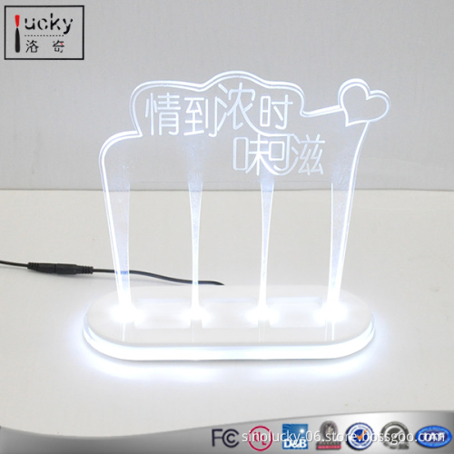 Bottle Display With LIghting Three Bottle Stand